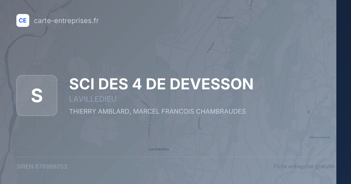 SCI DES 4 DE DEVESSON — 879988053 — fiche entreprise