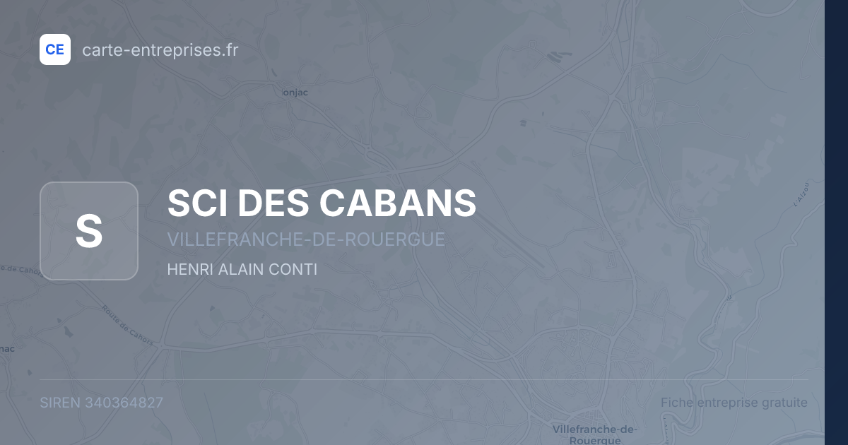 SCI DES CABANS — 340364827 — fiche entreprise