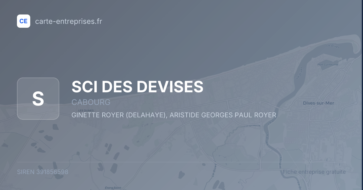 SCI DES DEVISES — 391856598 — fiche entreprise