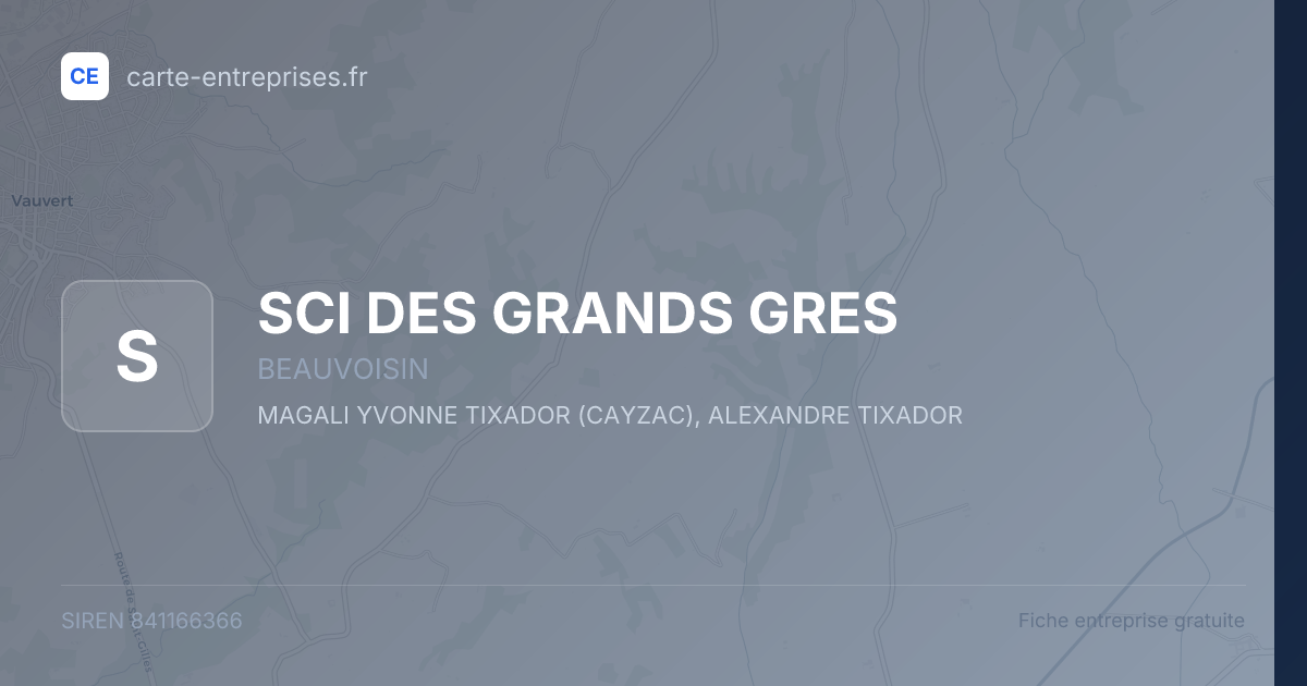 SCI DES GRANDS GRES — 841166366 — fiche entreprise