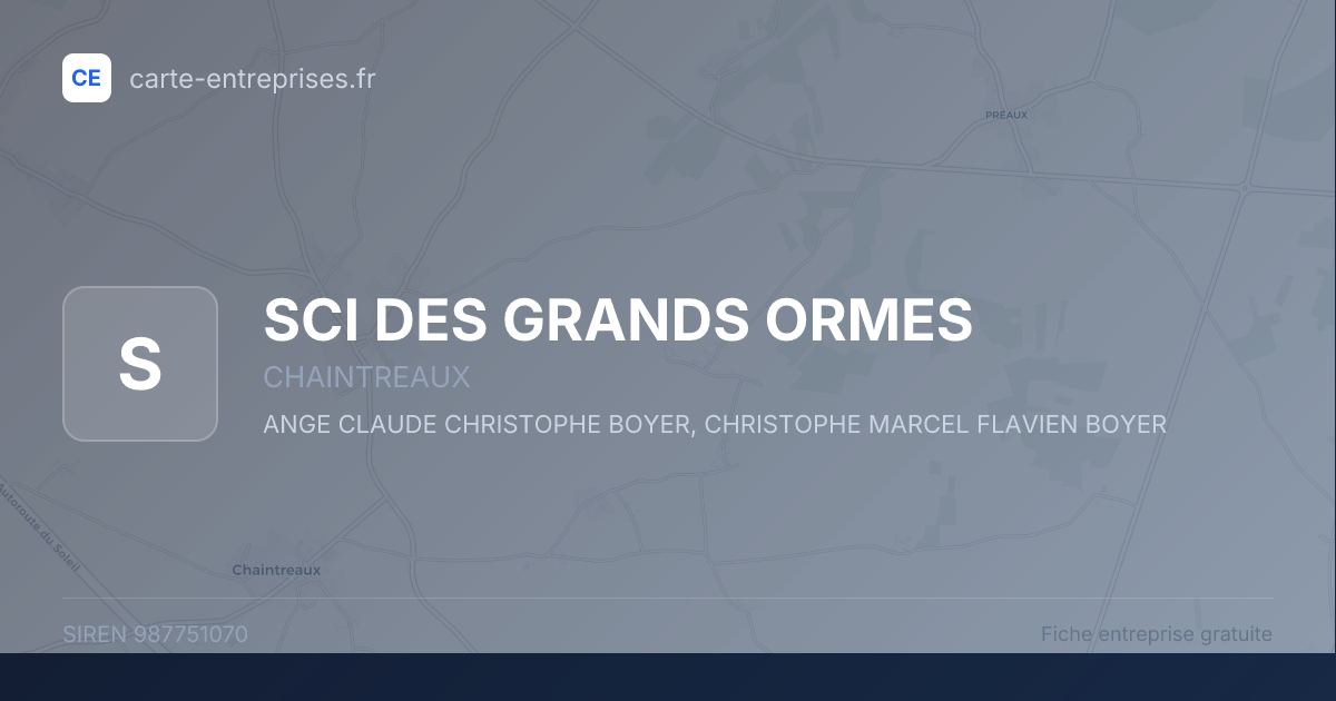SCI DES GRANDS ORMES — 987751070 — fiche entreprise