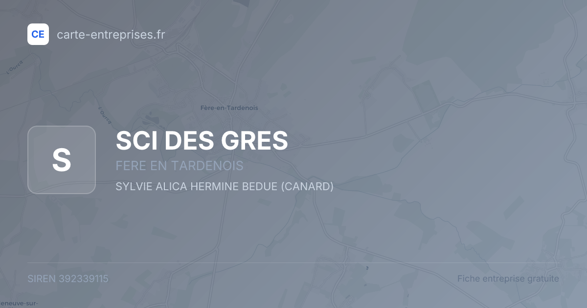 SCI DES GRES — 392339115 — fiche entreprise