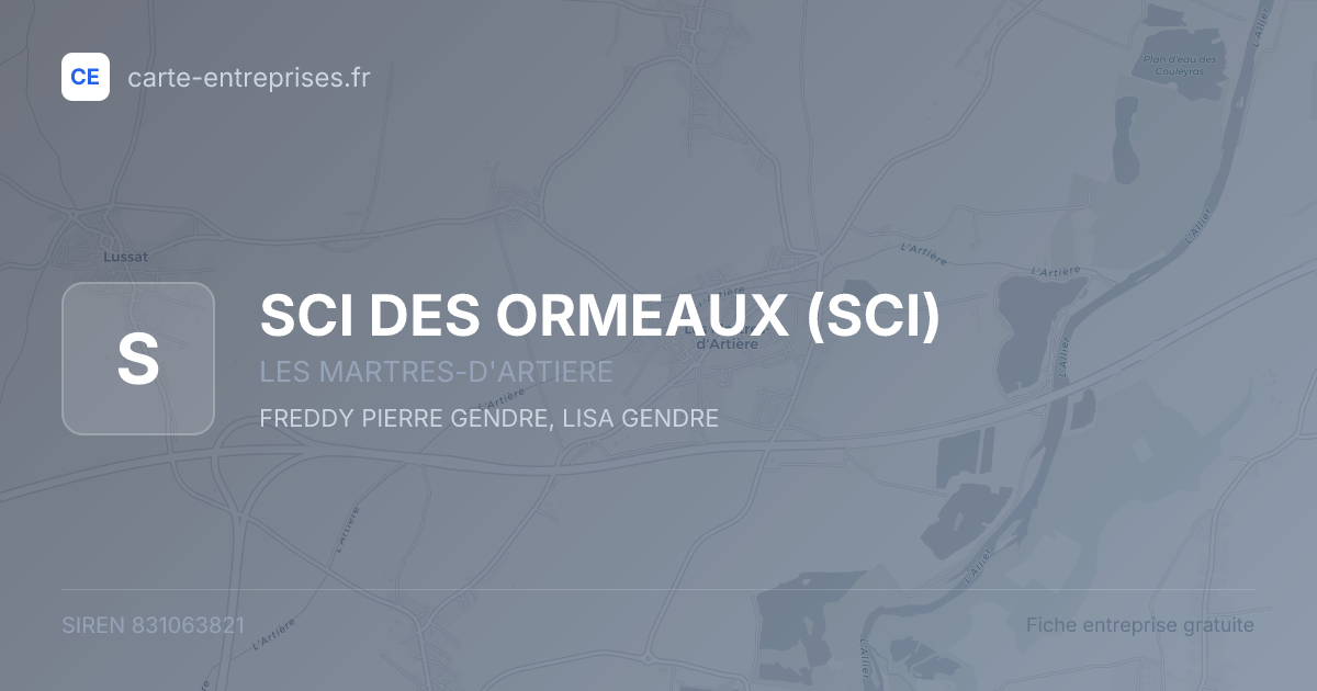 SCI DES ORMEAUX (SCI) — 831063821 — fiche entreprise