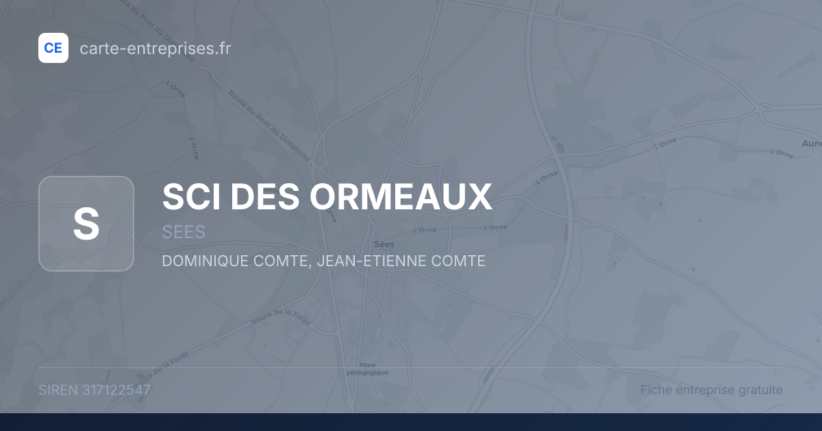 SCI DES ORMEAUX — 317122547 — fiche entreprise