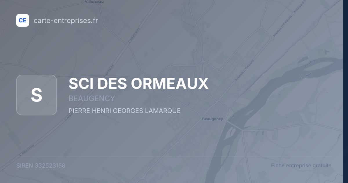 SCI DES ORMEAUX — 332523158 — fiche entreprise