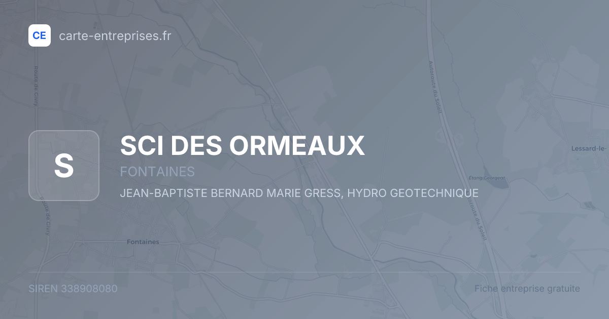 SCI DES ORMEAUX — 338908080 — fiche entreprise