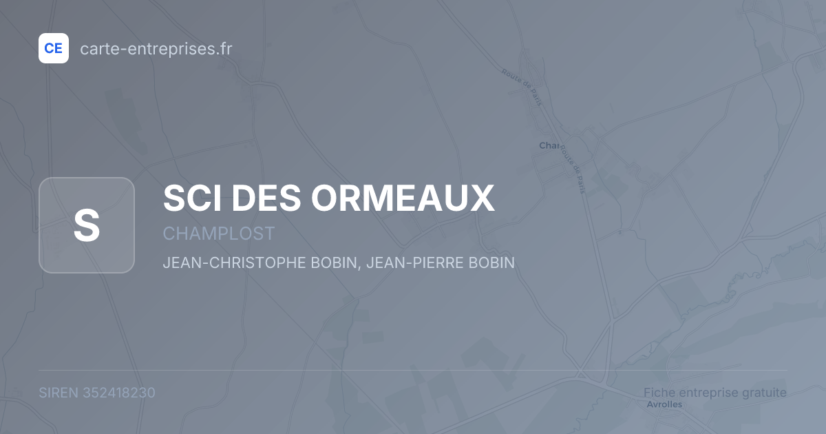SCI DES ORMEAUX — 352418230 — fiche entreprise