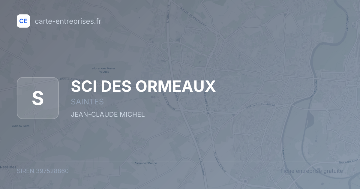 SCI DES ORMEAUX — 397528860 — fiche entreprise