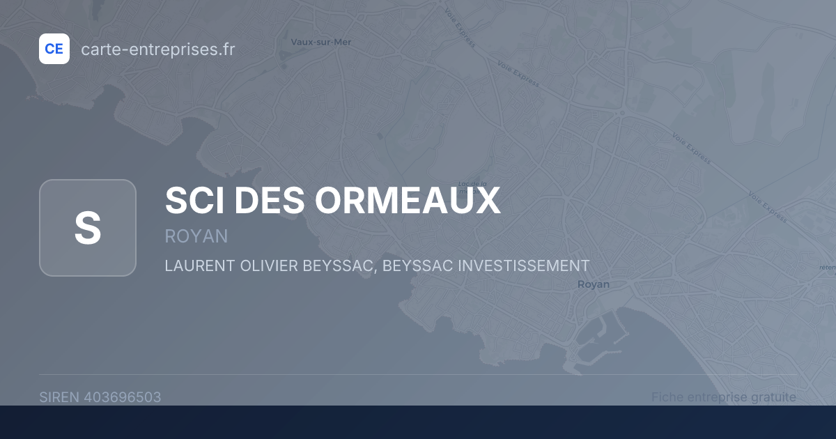 SCI DES ORMEAUX — 403696503 — fiche entreprise