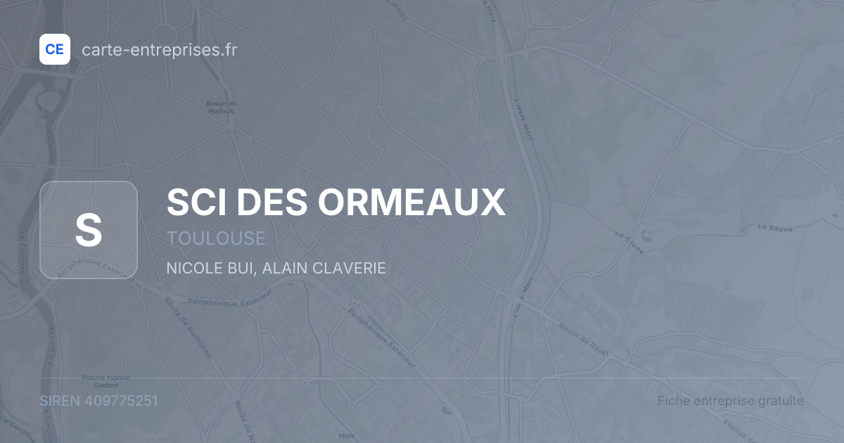 SCI DES ORMEAUX — 409775251 — fiche entreprise