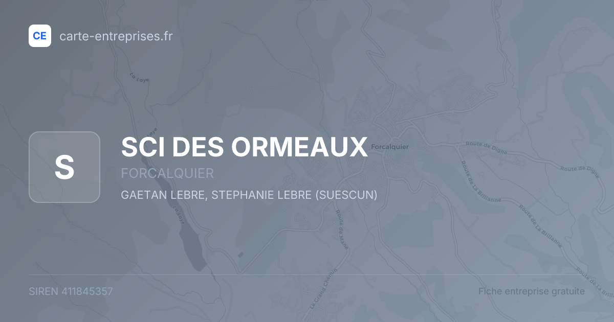 SCI DES ORMEAUX — 411845357 — fiche entreprise