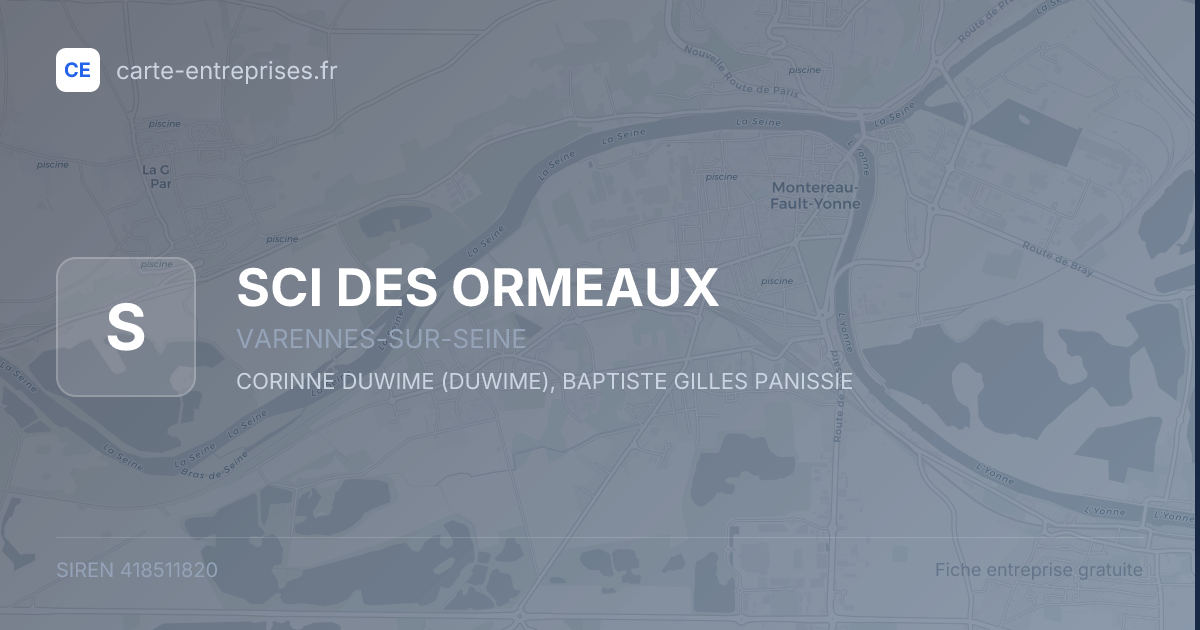 SCI DES ORMEAUX — 418511820 — fiche entreprise