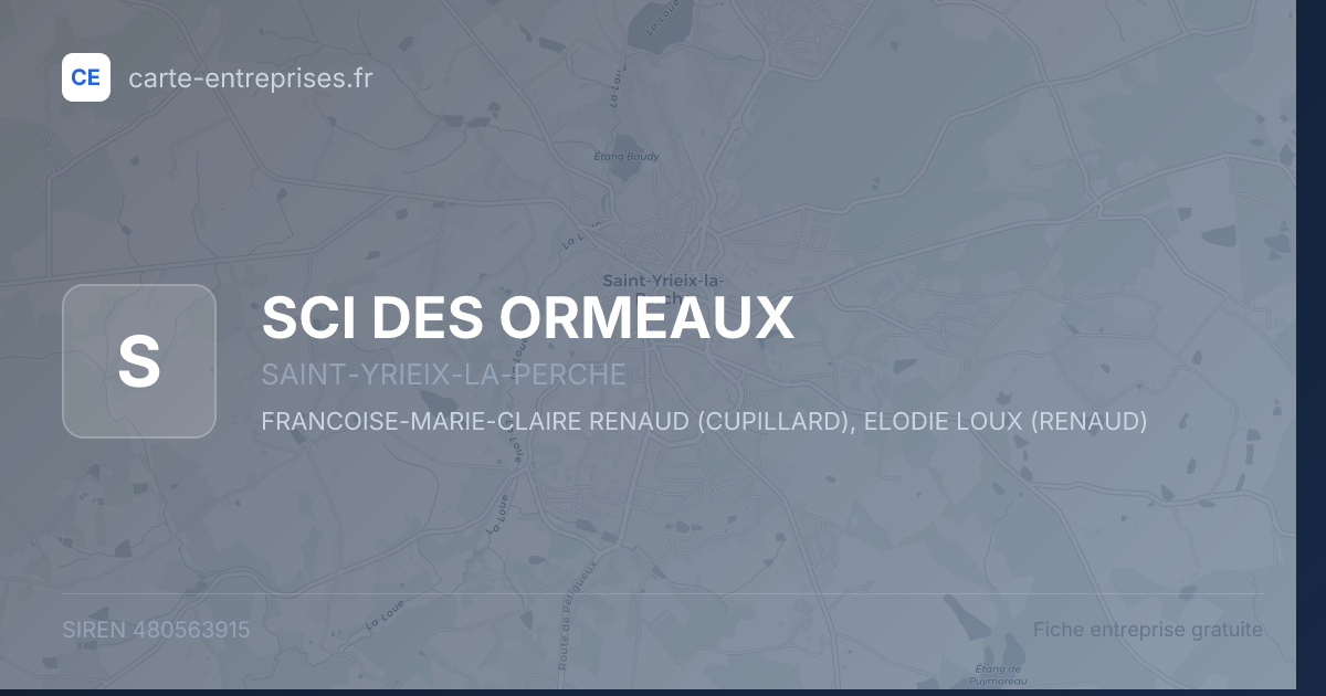 SCI DES ORMEAUX — 480563915 — fiche entreprise