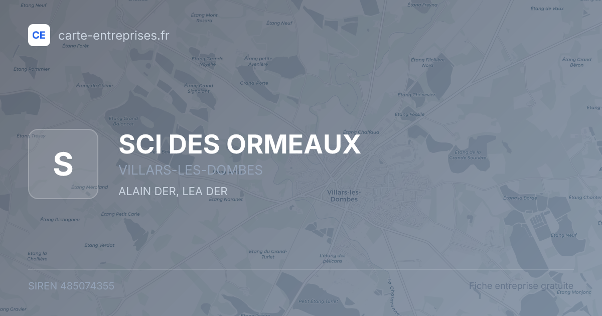 SCI DES ORMEAUX — 485074355 — fiche entreprise