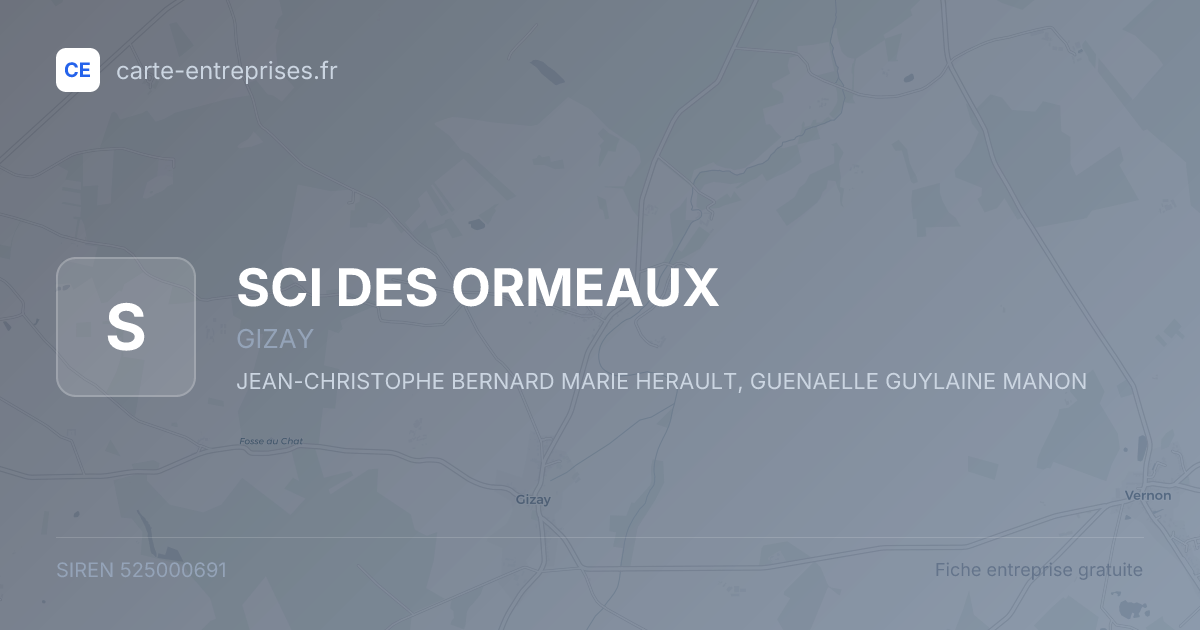 SCI DES ORMEAUX — 525000691 — fiche entreprise