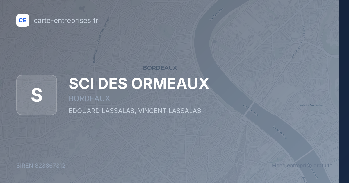 SCI DES ORMEAUX — 823867312 — fiche entreprise