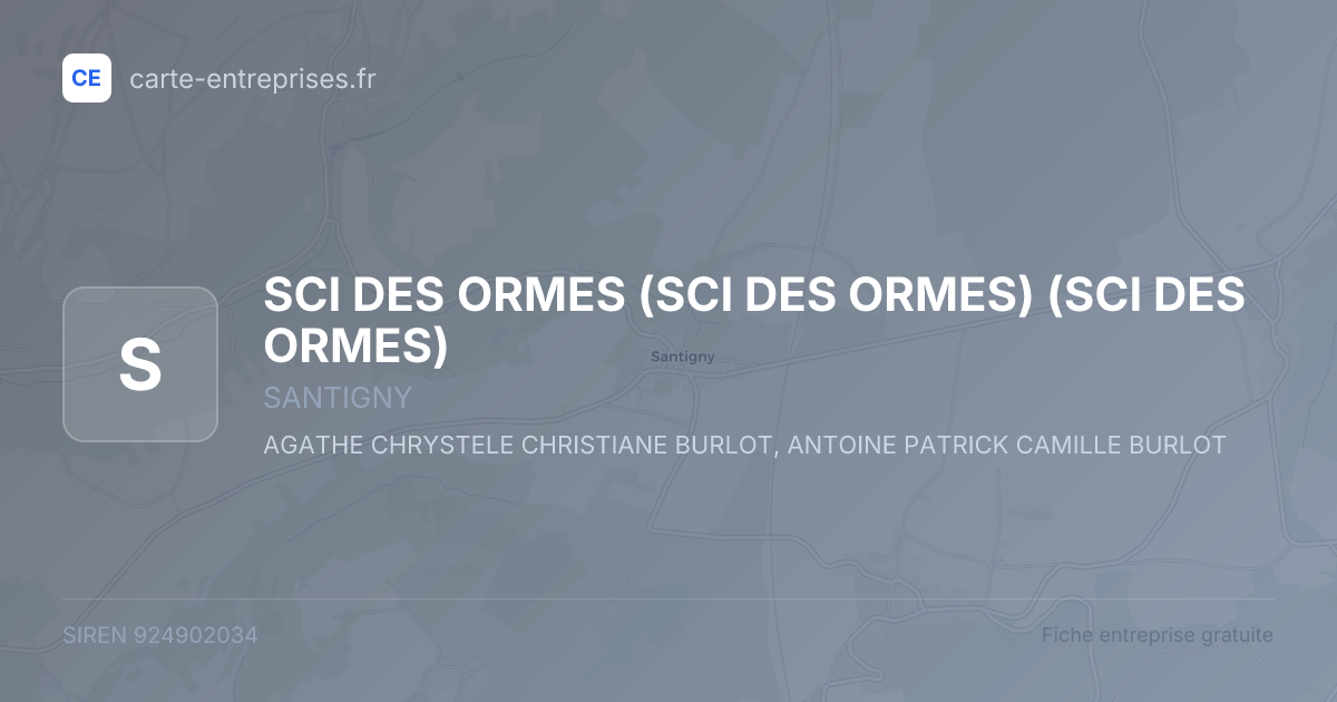 SCI DES ORMES (SCI DES ORMES) (SCI DES ORMES) — 924902034 — fiche entreprise