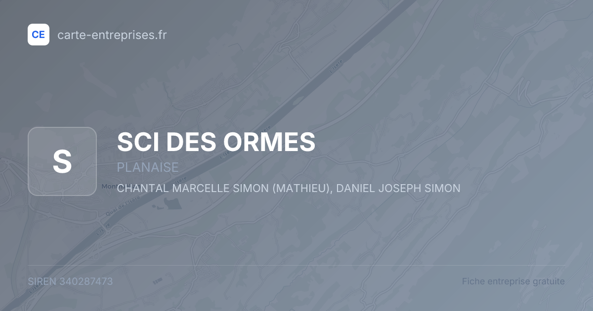SCI DES ORMES — 340287473 — fiche entreprise