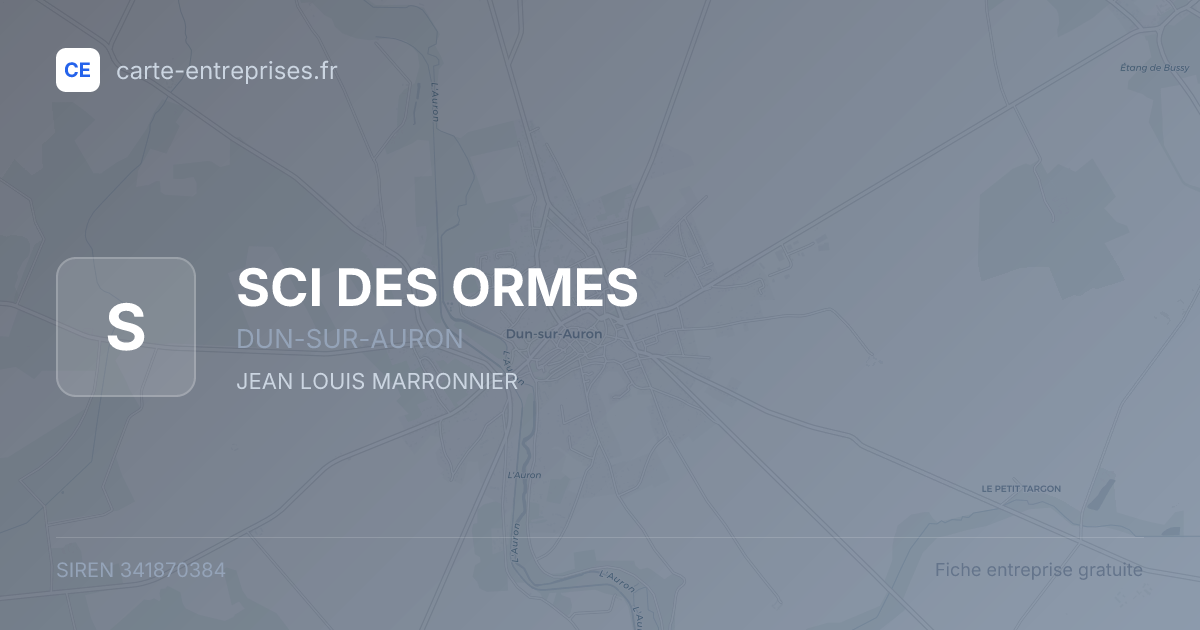 SCI DES ORMES — 341870384 — fiche entreprise