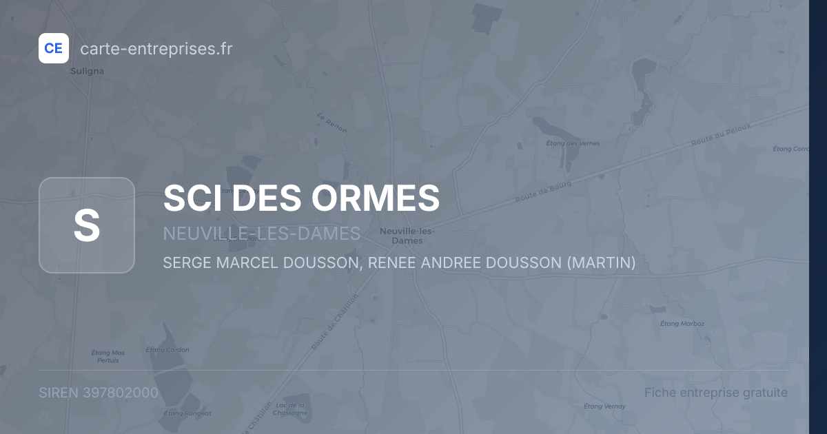 SCI DES ORMES — 397802000 — fiche entreprise