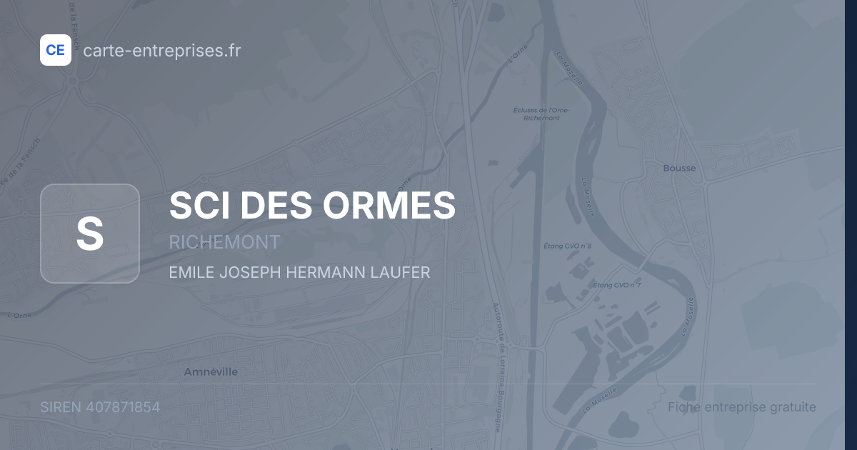 SCI DES ORMES — 407871854 — fiche entreprise