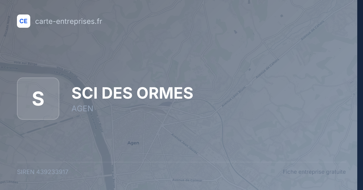 SCI DES ORMES — 439233917 — fiche entreprise