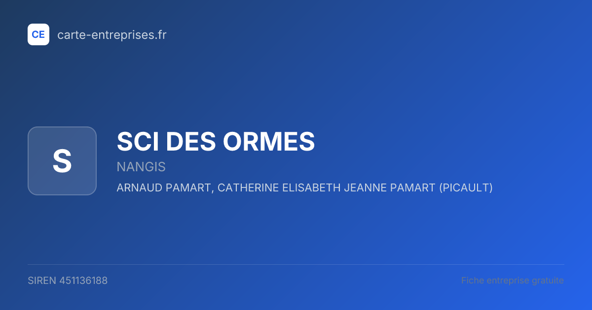 SCI DES ORMES — 451136188 — fiche entreprise
