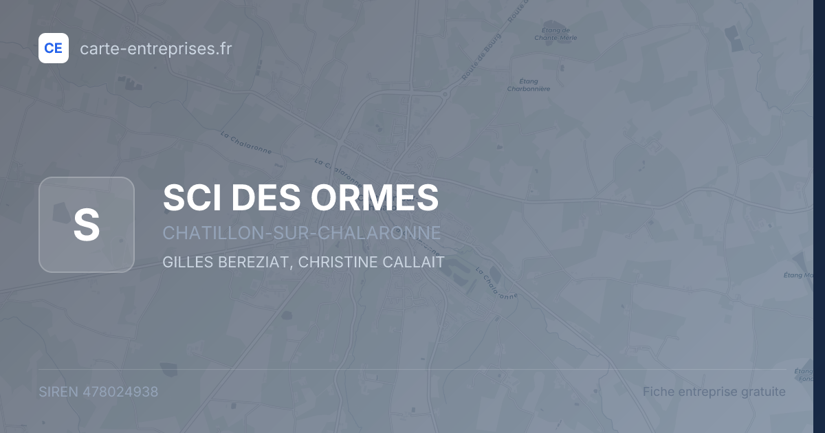 SCI DES ORMES — 478024938 — fiche entreprise