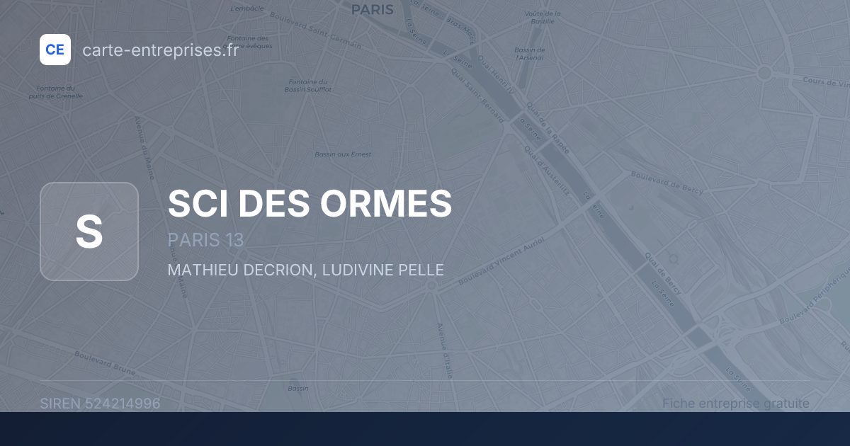 SCI DES ORMES — 524214996 — fiche entreprise