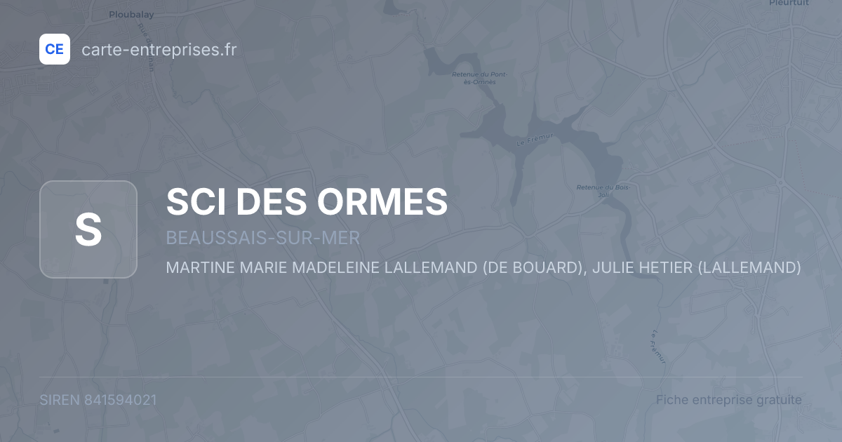 SCI DES ORMES — 841594021 — fiche entreprise
