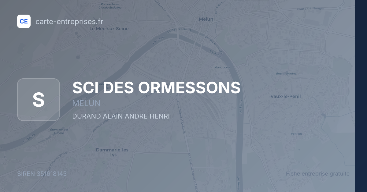 SCI DES ORMESSONS — 351618145 — fiche entreprise
