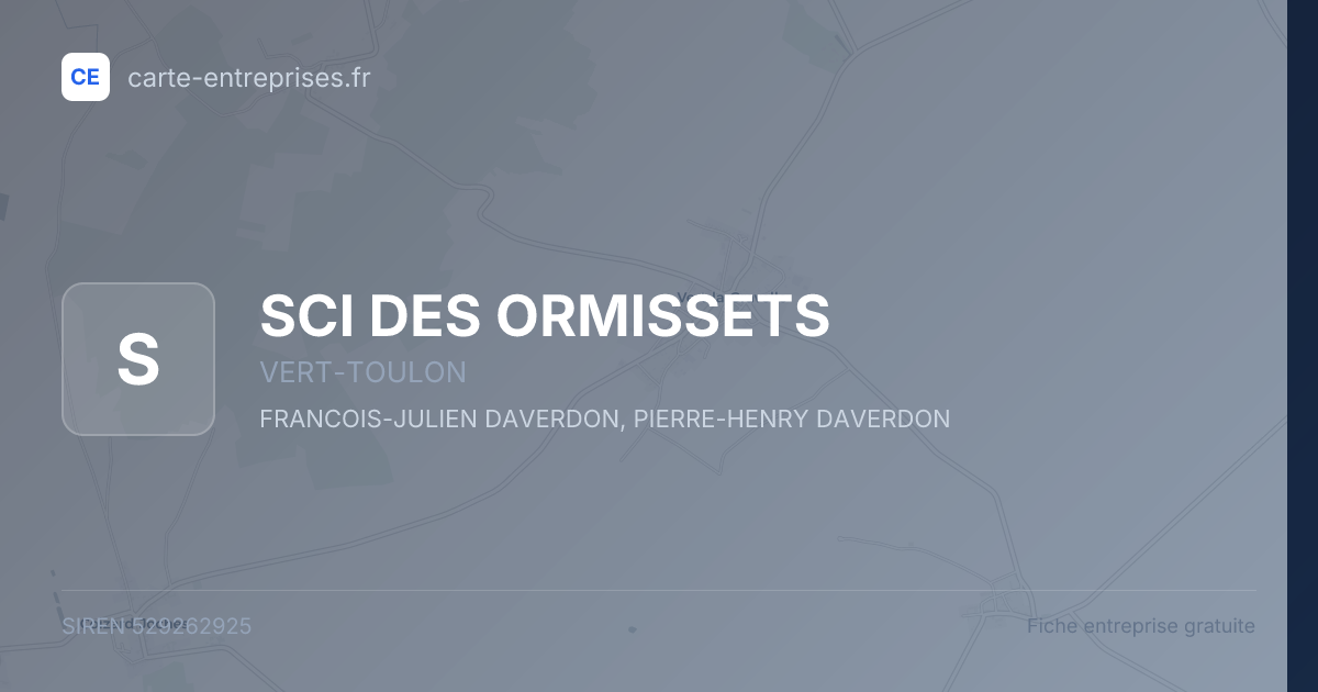 SCI DES ORMISSETS — 529262925 — fiche entreprise