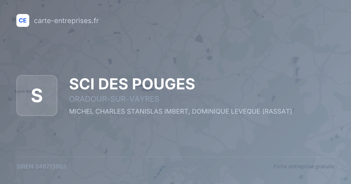 SCI DES POUGES — 348713983 — fiche entreprise