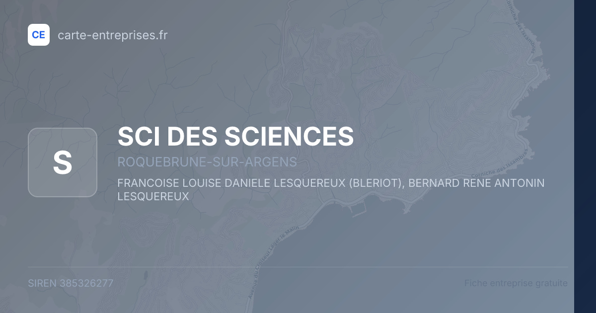 SCI DES SCIENCES — 385326277 — fiche entreprise