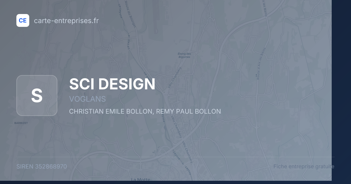 SCI DESIGN — 352868970 — fiche entreprise