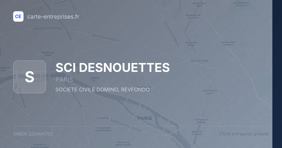 SCI DESNOUETTES — 320441702 — fiche entreprise