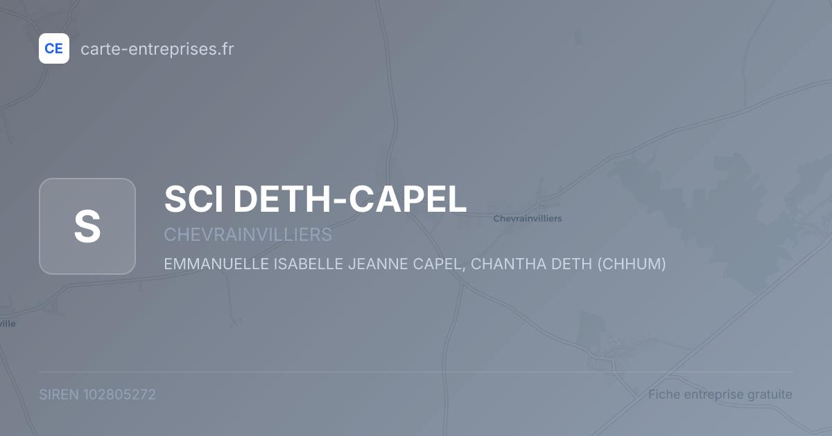 SCI DETH-CAPEL — 102805272 — fiche entreprise