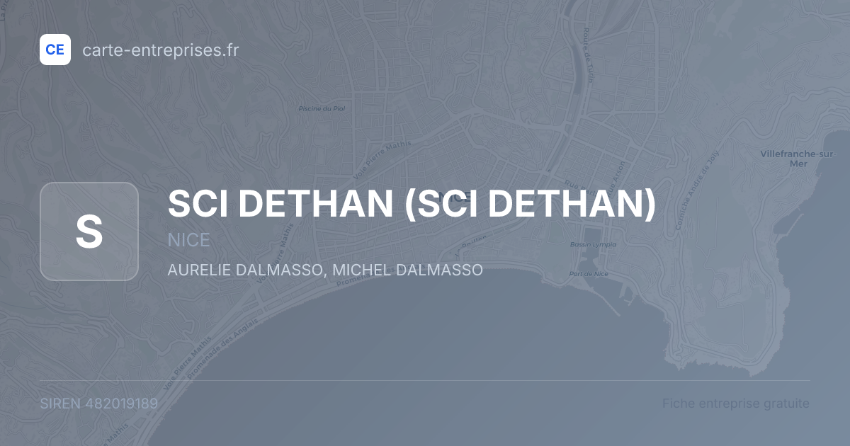 SCI DETHAN — 482019189 — fiche entreprise
