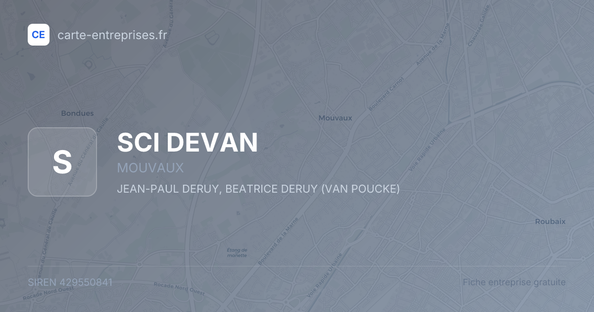 SCI DEVAN — 429550841 — fiche entreprise