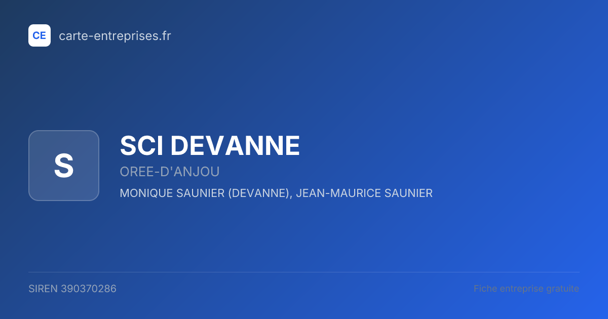 SCI DEVANNE — 390370286 — fiche entreprise