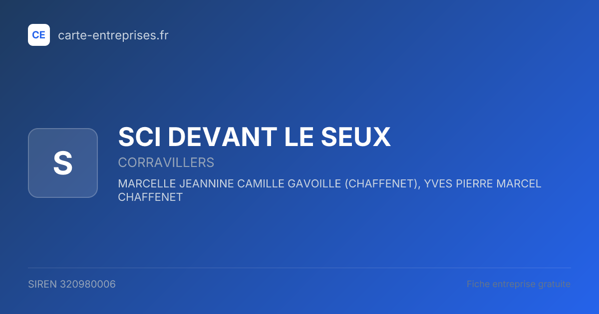 SCI DEVANT LE SEUX — 320980006 — fiche entreprise