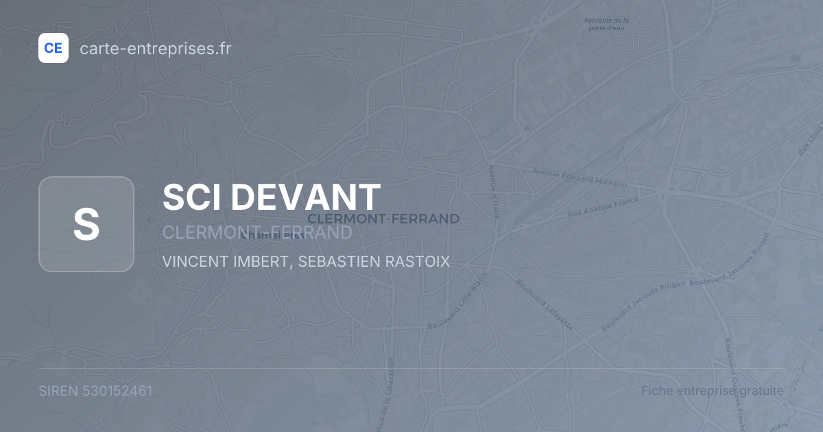SCI DEVANT — 530152461 — fiche entreprise