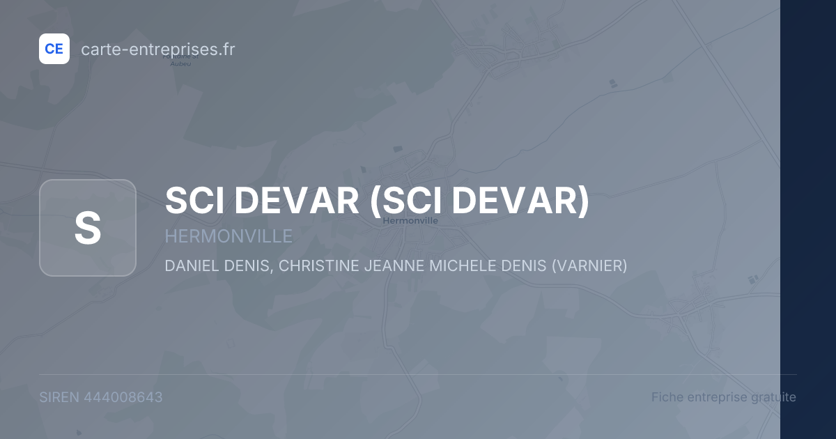 SCI DEVAR — 444008643 — fiche entreprise