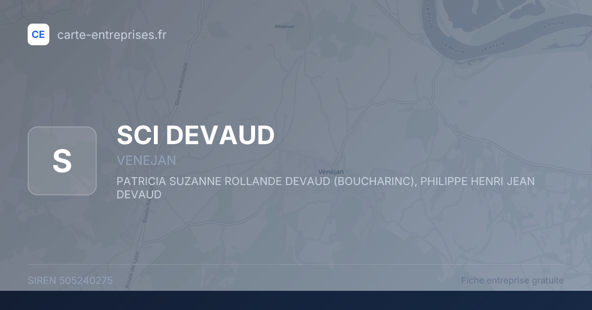 SCI DEVAUD — 505240275 — fiche entreprise