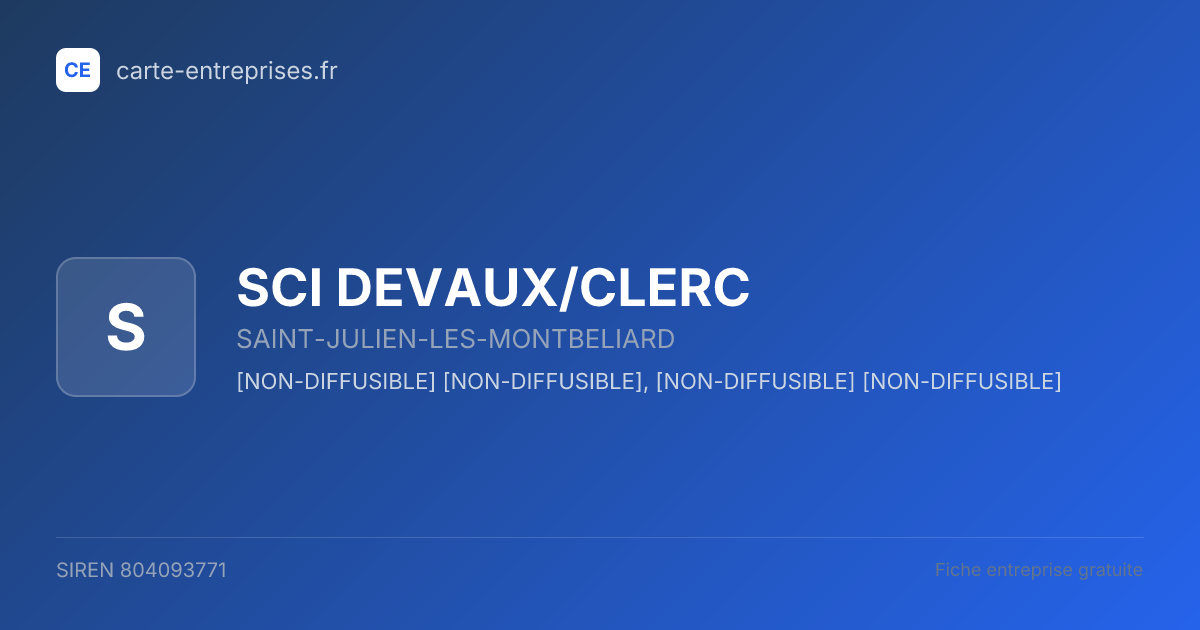 SCI DEVAUX/CLERC — 804093771 — fiche entreprise