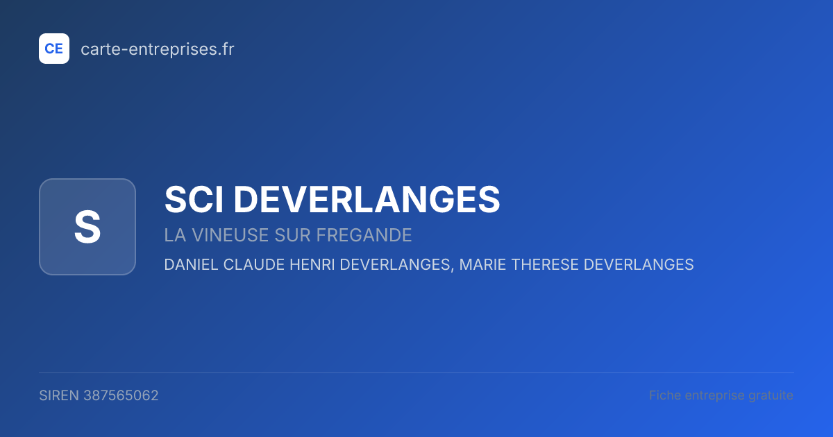 SCI DEVERLANGES — 387565062 — fiche entreprise