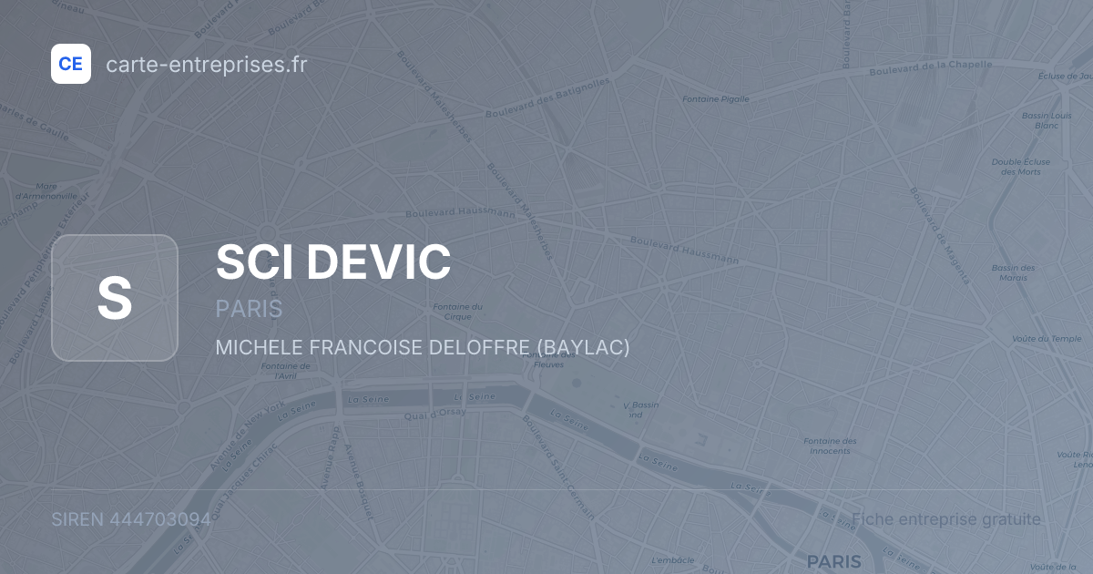 SCI DEVIC — 444703094 — fiche entreprise