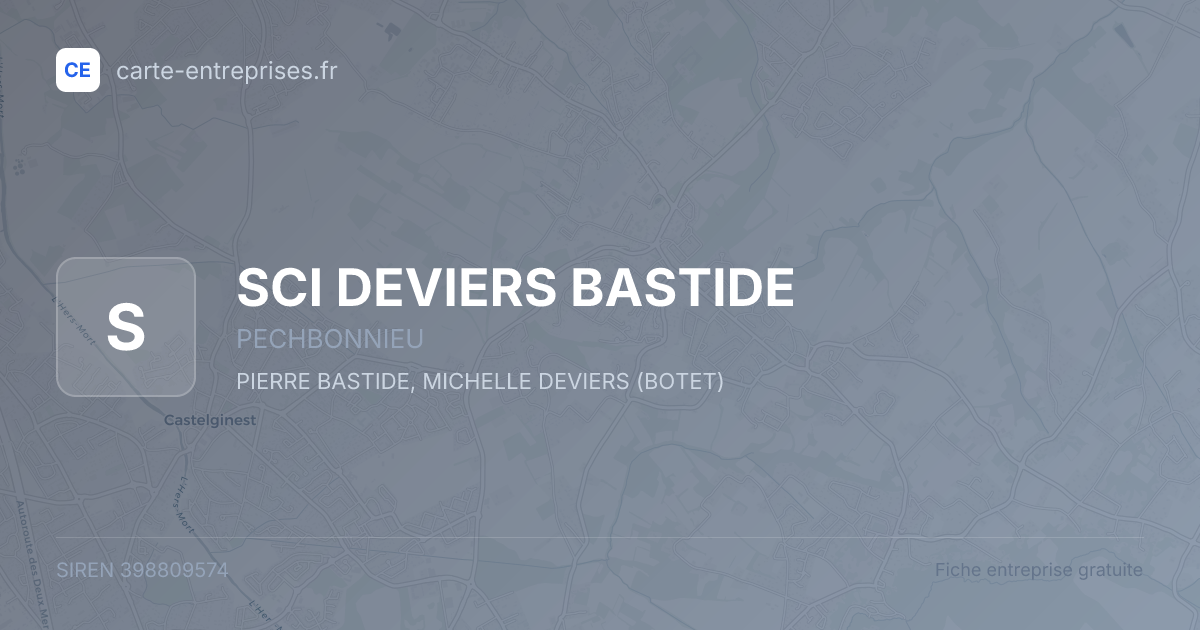 SCI DEVIERS BASTIDE — 398809574 — fiche entreprise