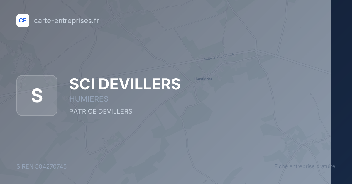 SCI DEVILLERS — 504270745 — fiche entreprise