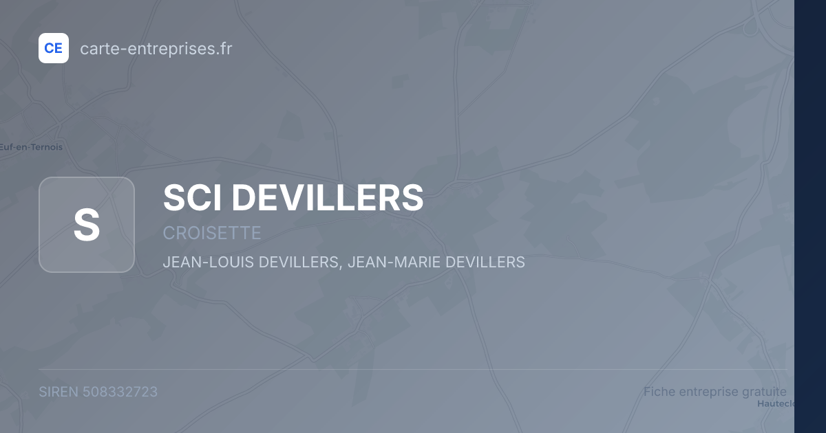 SCI DEVILLERS — 508332723 — fiche entreprise